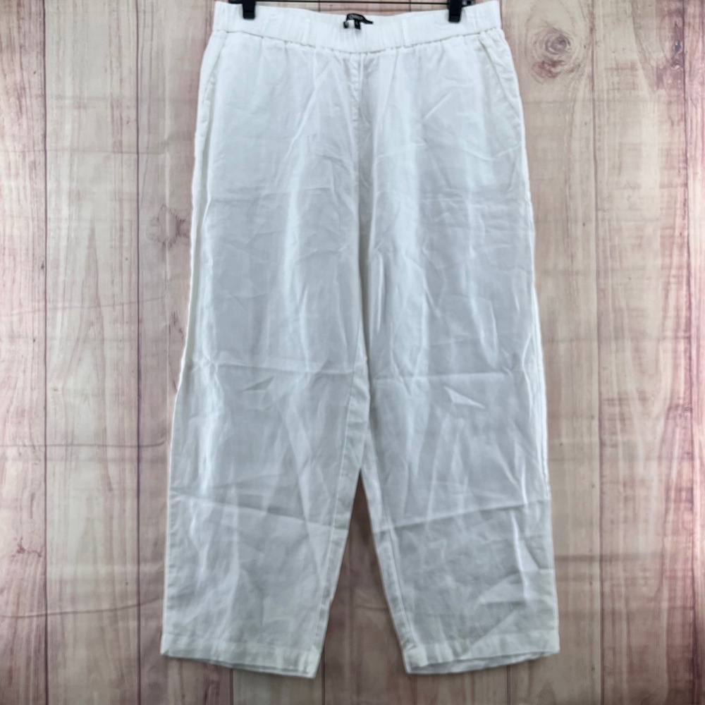 Quince Crisp White Wide-Leg Linen Pants